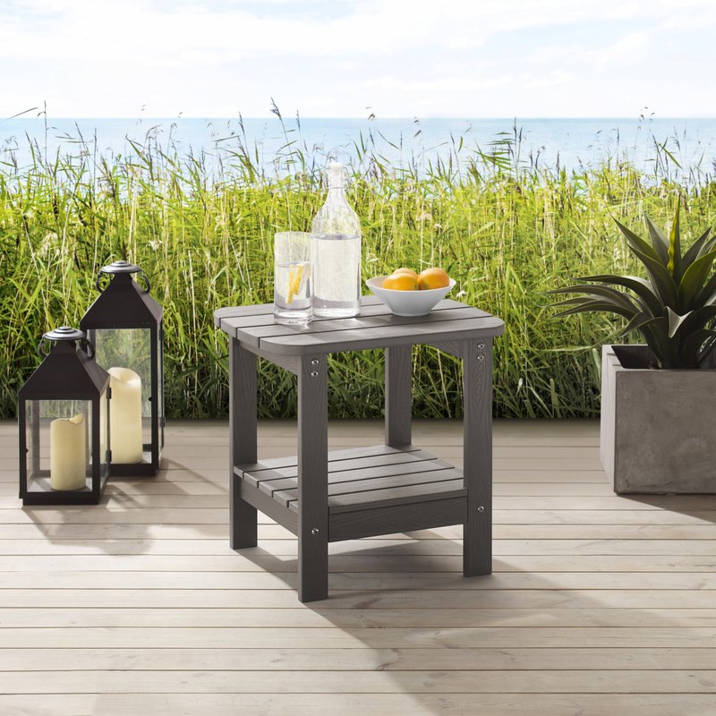 Inspired Home Raymundo Outdoor Side Table In Grey