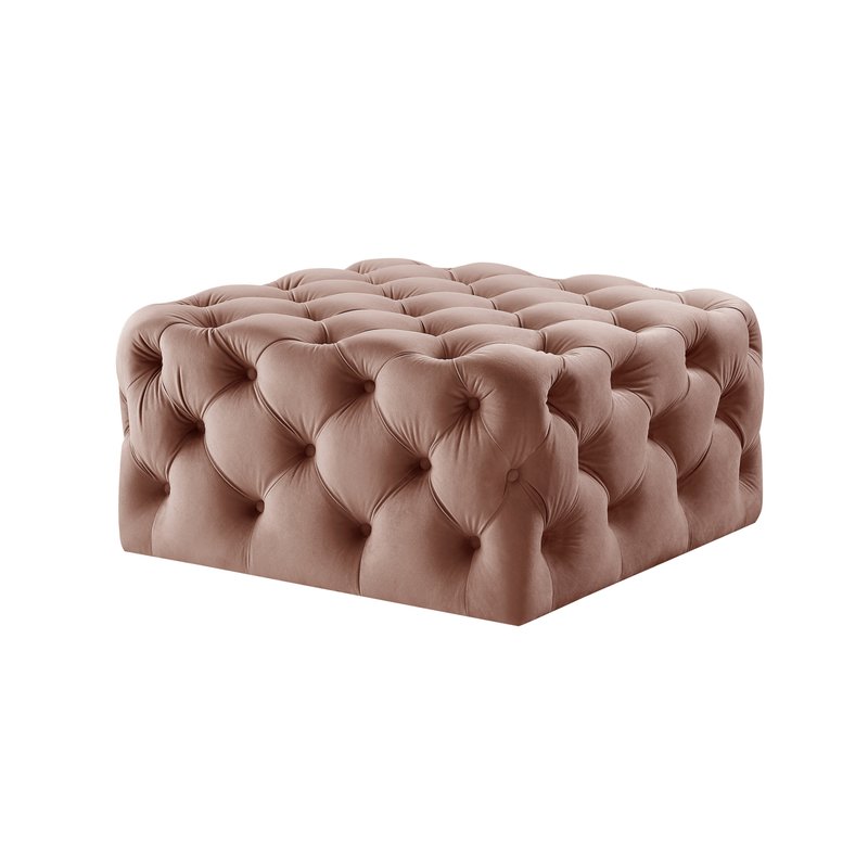 Inspired Home Vernon Linen Cocktail Ottoman In Pink