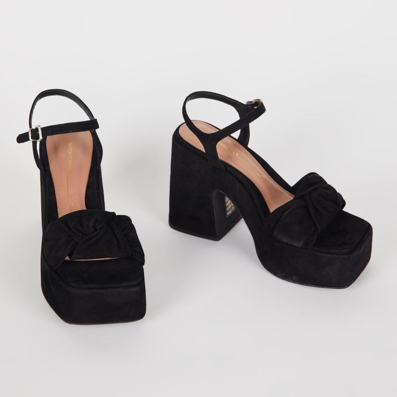 Intentionally Blank Daidai Platform Heel Sandal In Black
