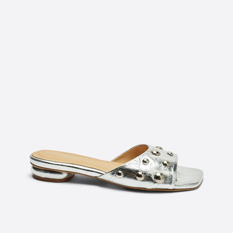 Shop Intentionally Blank Sadie Metallic Sandal In Grey