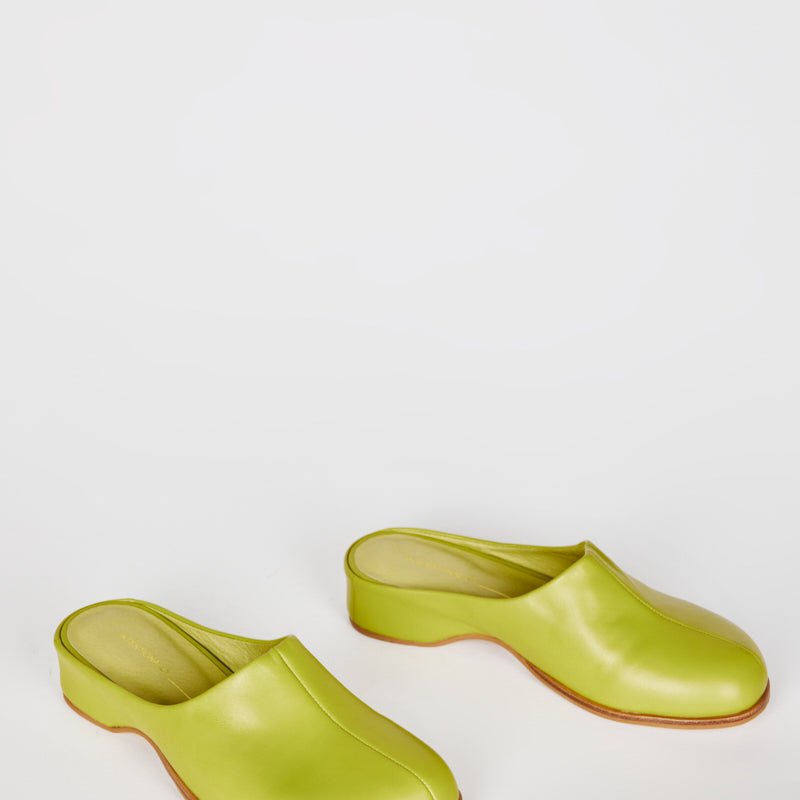 Intentionally Blank Shift Leather Bubble Clog In Green