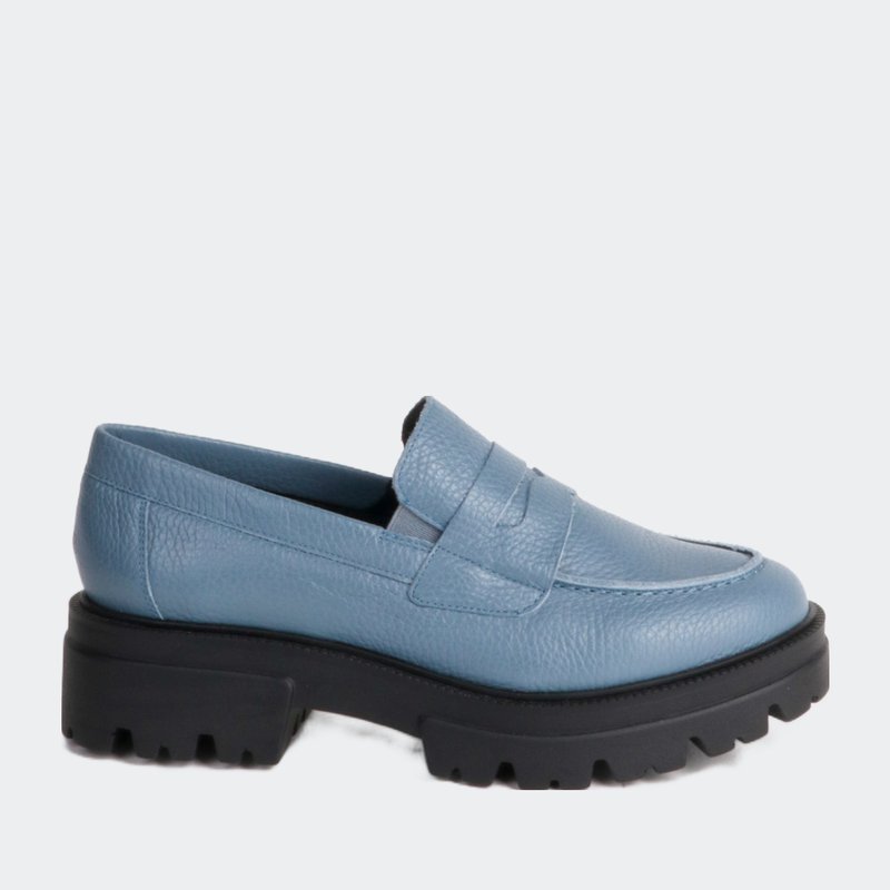 Intentionally Blank Trio Lug Sole Oxford Loafer In Blue