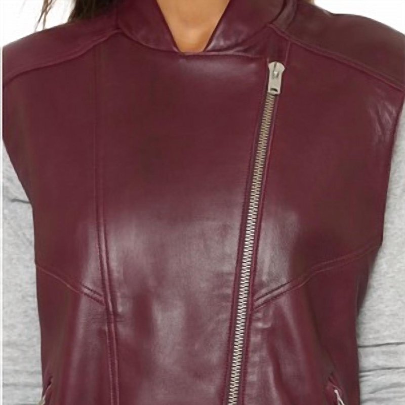 Shop Iro Abrega Leather Vest In Red