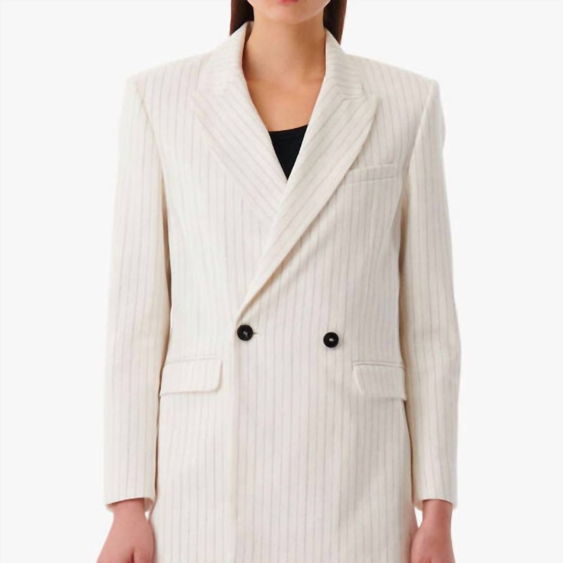 Shop Iro Edda Striped Suit Jacket In White