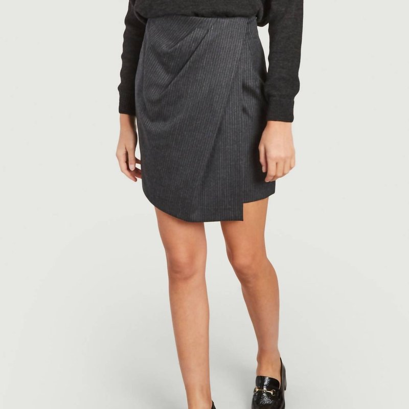 Shop Iro Fang Striped Skirt In Grey
