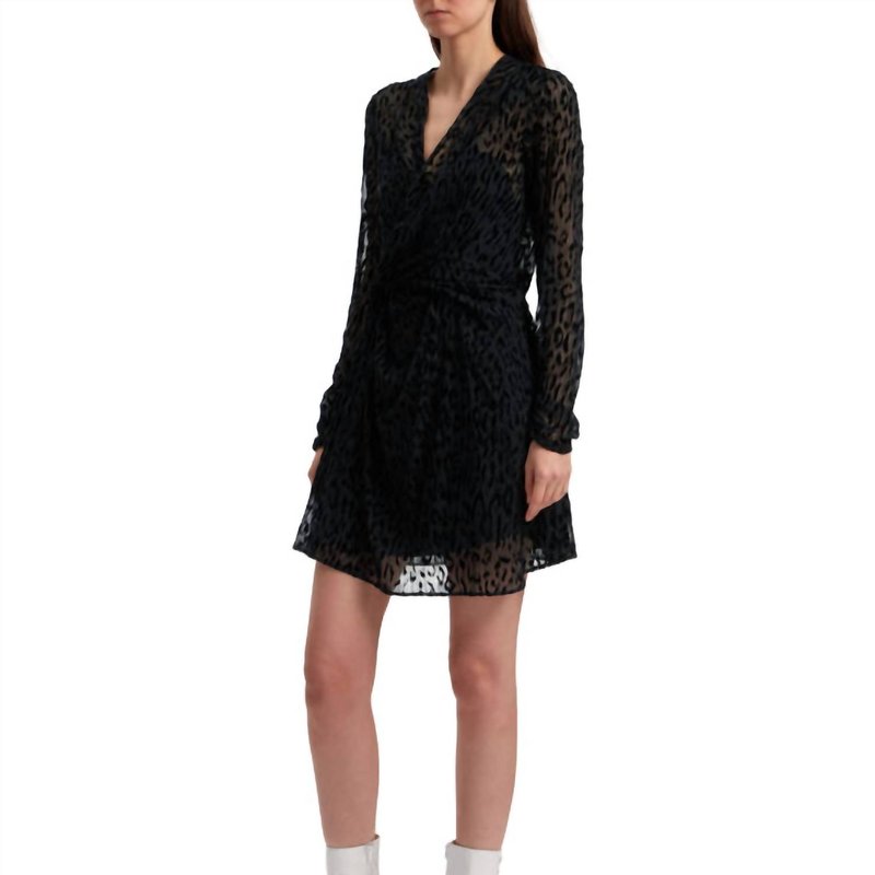 Shop Iro Layana Long Sleeve Mini Dress In Black