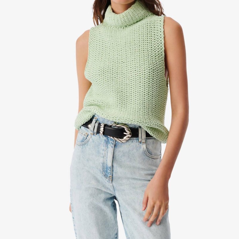 Shop Iro Uliva Stand-up Collar Tank Top In Green