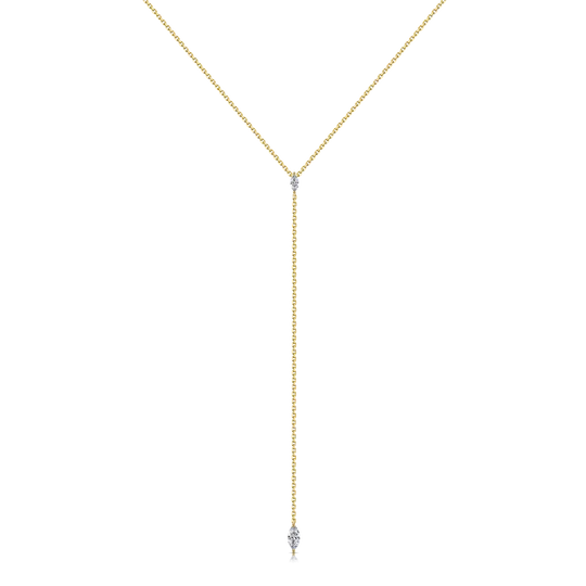 Isa Grutman Marquis Lariat Necklace In Yellow