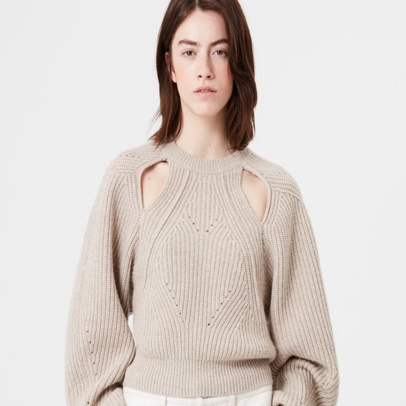 Isabel Marant Palma Cashmere Open Back Sweater In Brown