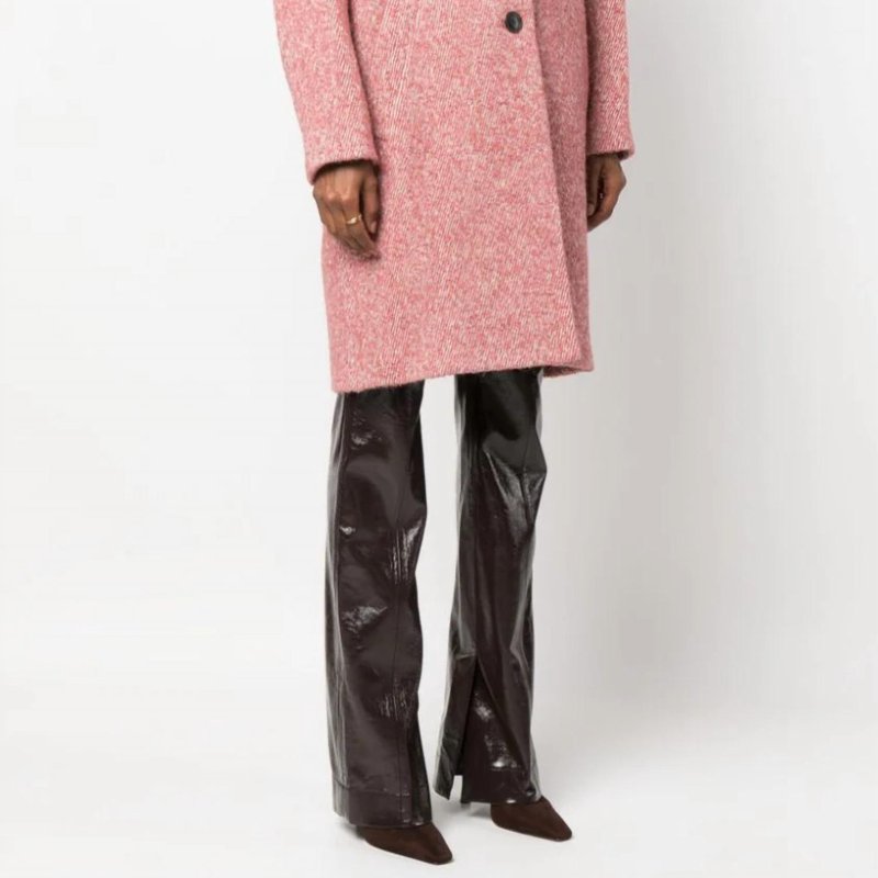 Shop Isabel Marant Sharon Heavy Coat In Pink
