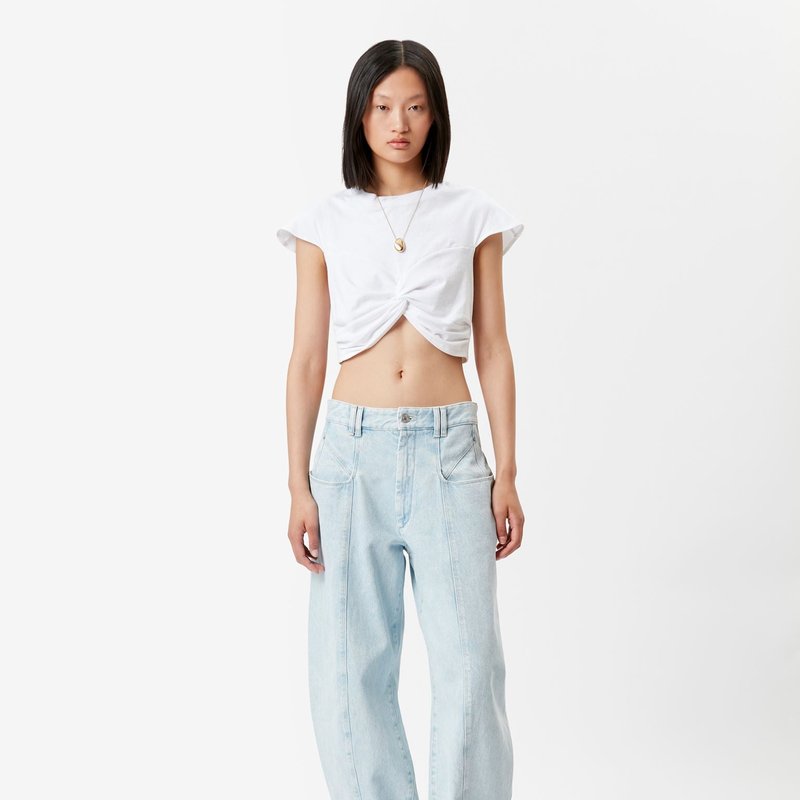 Shop Isabel Marant Zineae Top In White