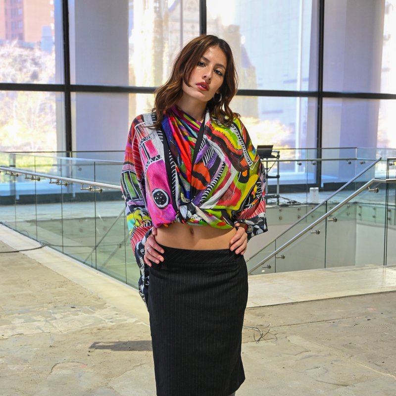Isabelle Gougenheim Designs Havana Silk Kimono Robe In Multi