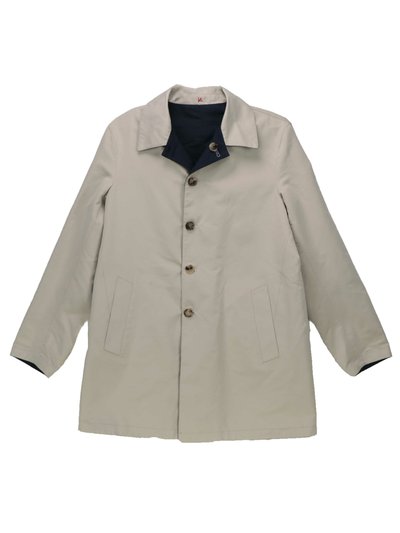 Isaia Isaia Men's Navy / Beige Reversible Single-Breasted Raincoat Trenchcoat - 40 product