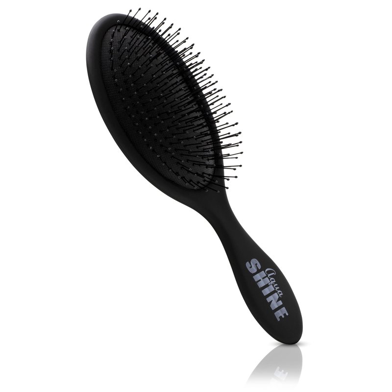 Iso Beauty Aquashine Wet & Dry Soft-touch Paddle Hair Brush In Black