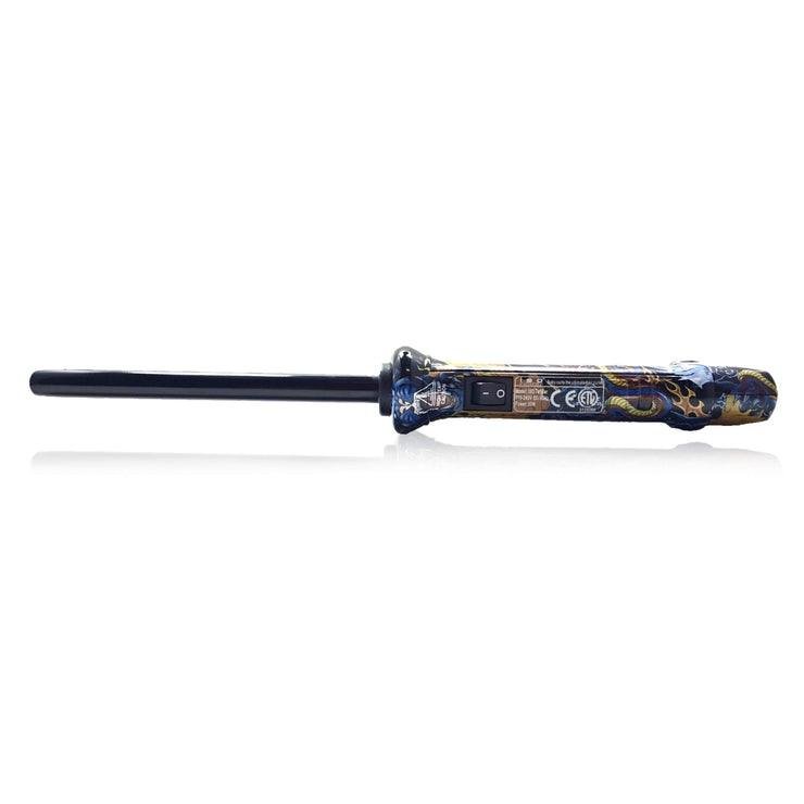 Iso Beauty Black Dragon Tattoo Clipless 13mm Tourmaline-infused Ceramic Pro Curling Wand In White