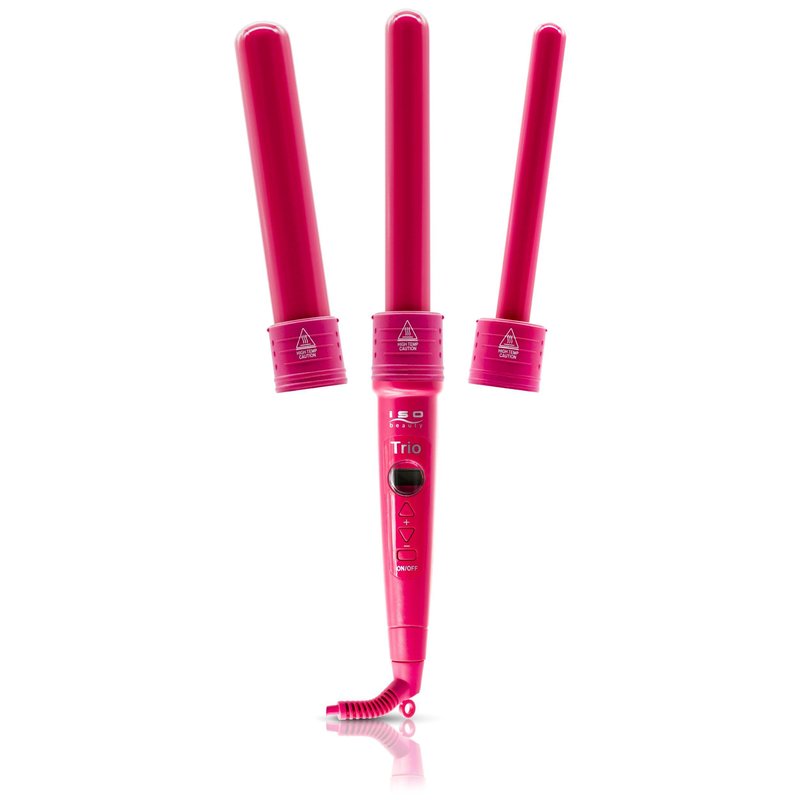 Iso Beauty Trio 3-in-1 Interchangeable Professional Tourmaline-infused Ceramic Curling Set In Red