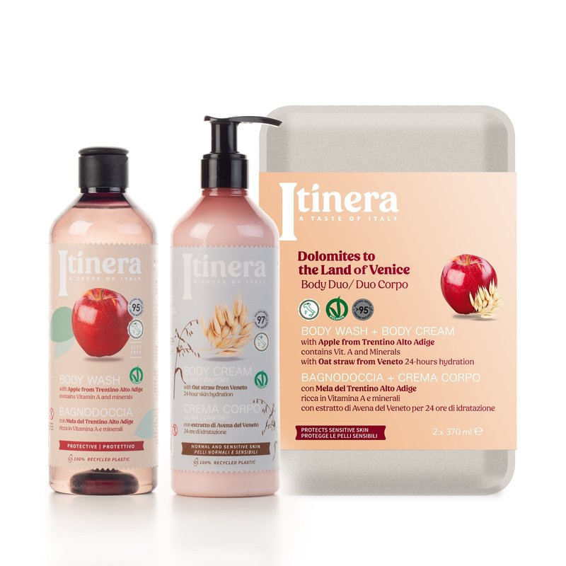 Itinera Dolomites To The Land Of Venice Gift Box With Protective Body Wash & Ultra Comfort Body Cream In Pink