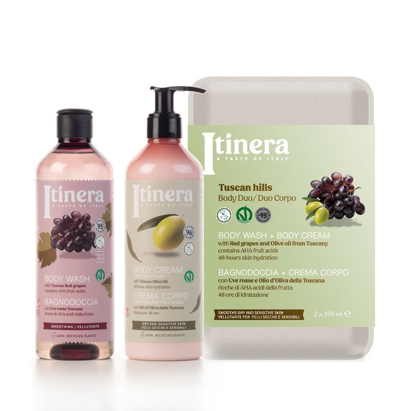 Itinera Tuscan Hills Gift Box With Smoothing Body Wash & Deep Protection Body Cream In Pink