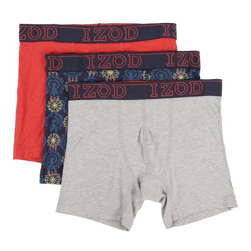 Shop Izod Men's 3-pack Stretch Boxer Briefs In Grey