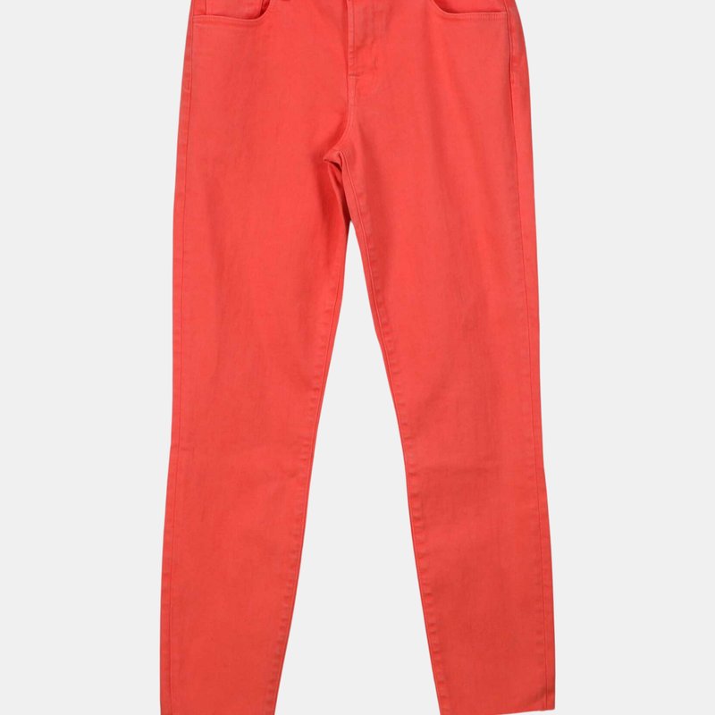 J Brand Women's Mid Rise Crop-skinny Jean In Orange