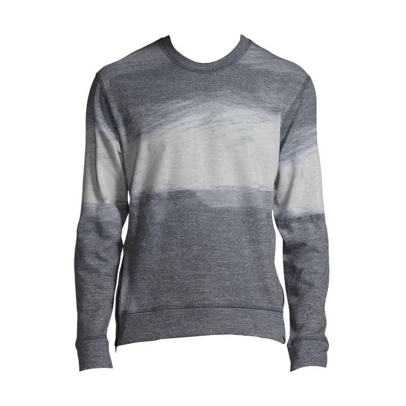 J Brand Men's Gray Ombre Print Messer Fleece Sweatshirt Sweater