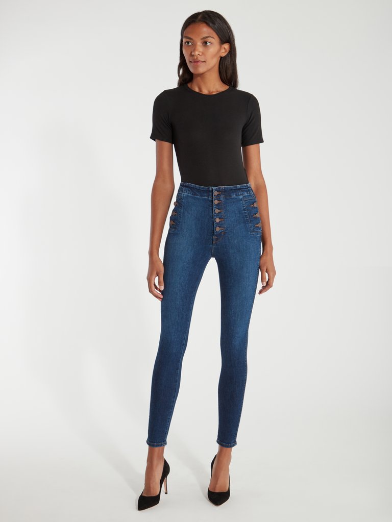 J Brand Natasha Sky High Button Fly Skinny Jeans | Verishop