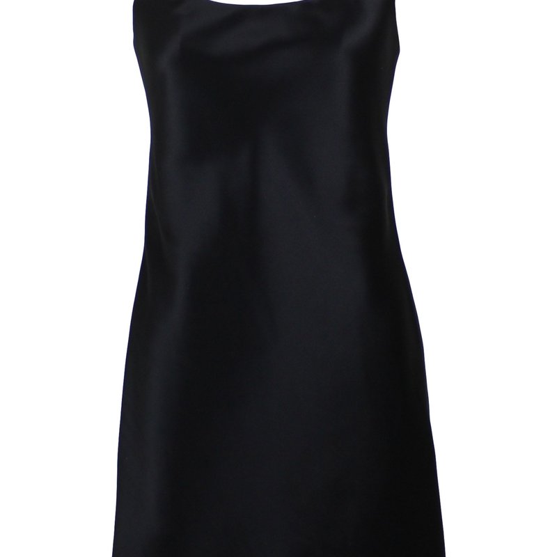 Jacoba Jane Seraphina Silk Satin Mini Dress In Black