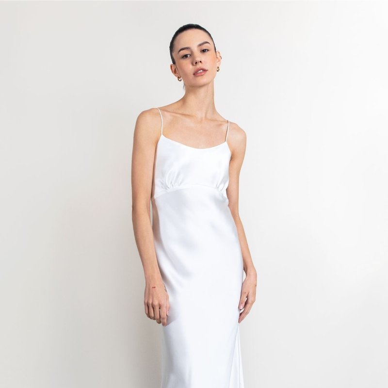 Jacoba Jane Stella Silk Satin Backless Wedding Gown In White