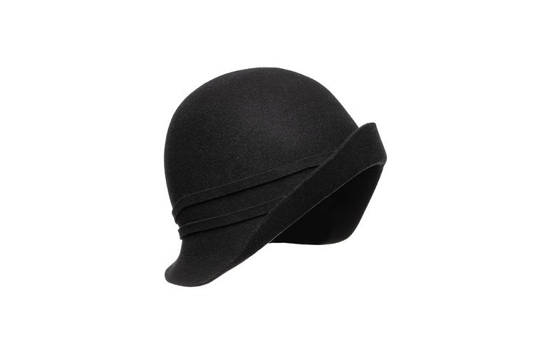 Joyce Wool Cloche Hat - Black