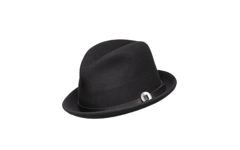 Viv Short Brim Fedora Hat - Black - Black