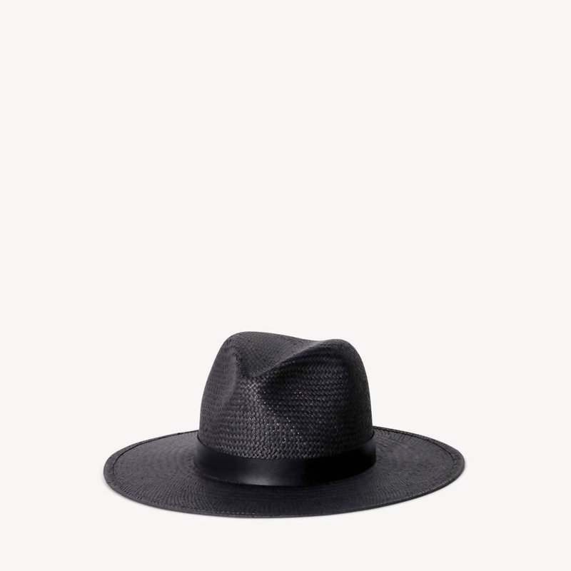 Shop Janessa Leone Simone Packable Straw Hat In Black