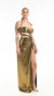 Selene Dress - Metallic Dark Gold
