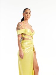 Selene Dress - Metallic Lemon