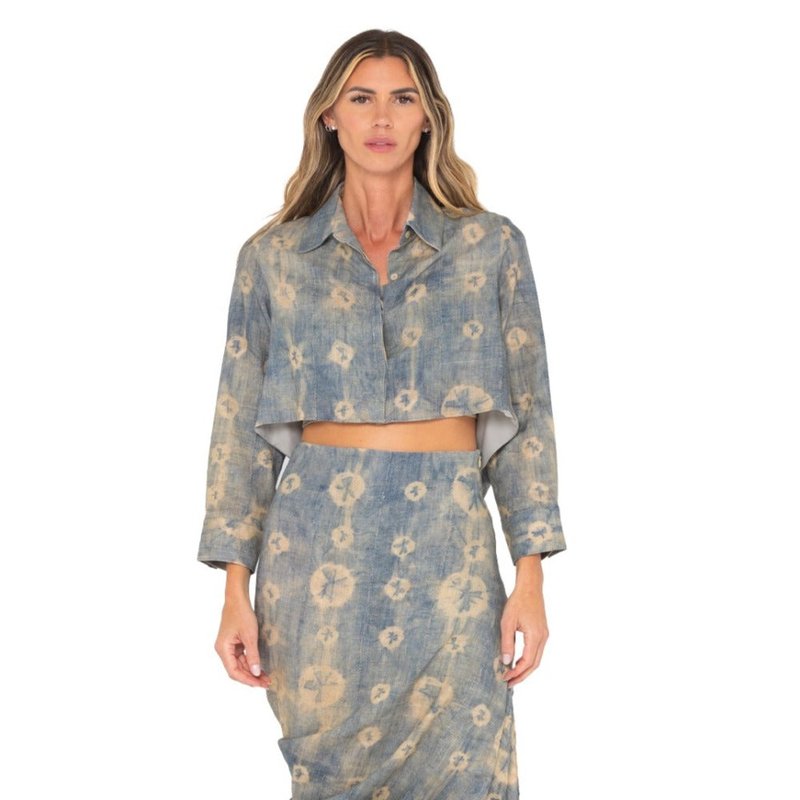 Shop Jbq Noor Skirt Blue Shibori