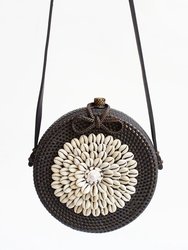 Ata Kauri Shell Embellished Crossbody Bag - Black
