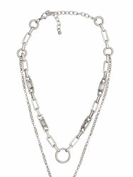Jelavu Necklace With Crystal - Silver - Silver