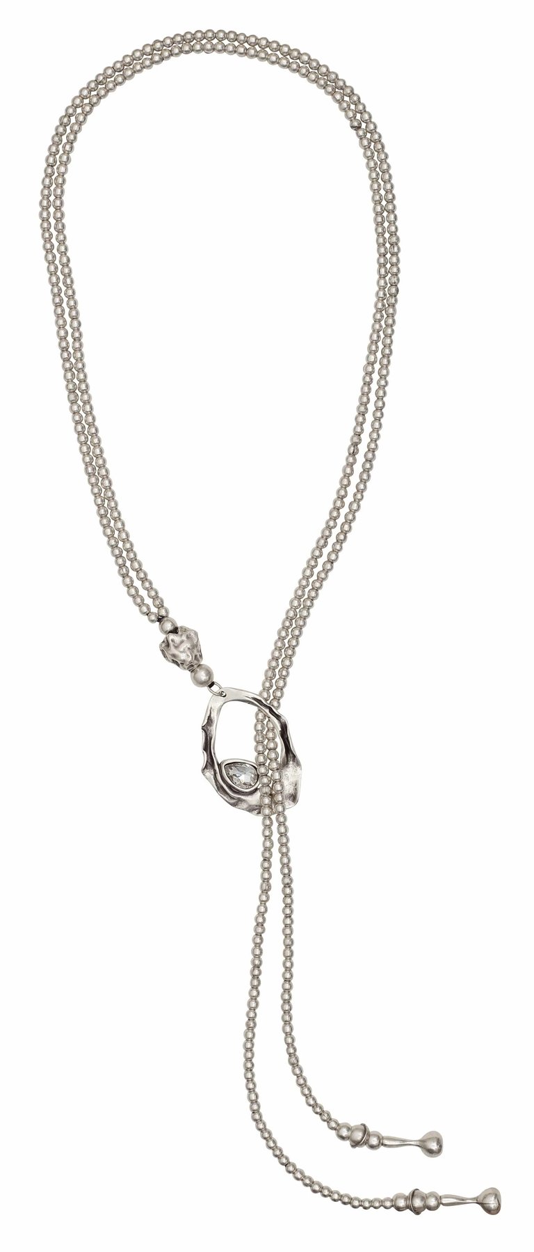 Jelavu Pewter Lariat Necklace - Silver