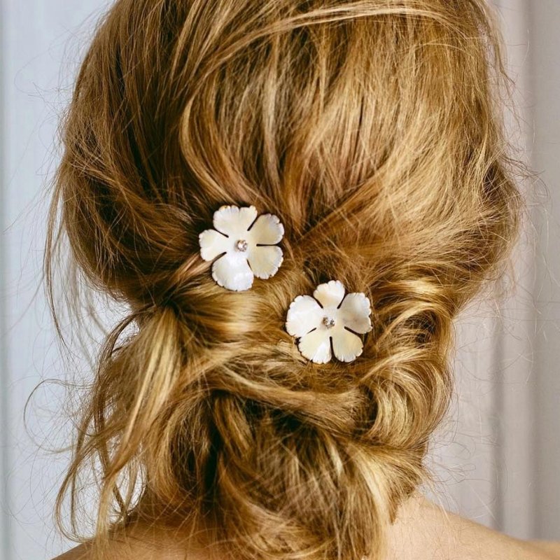 Jennifer Behr Buttercup Bobby Pins In Snow In White