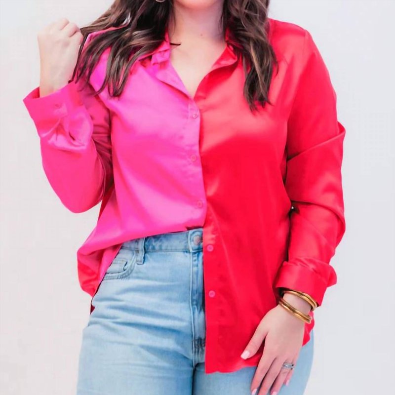 Shop Jess Lea On Trend Button Up Top In Red