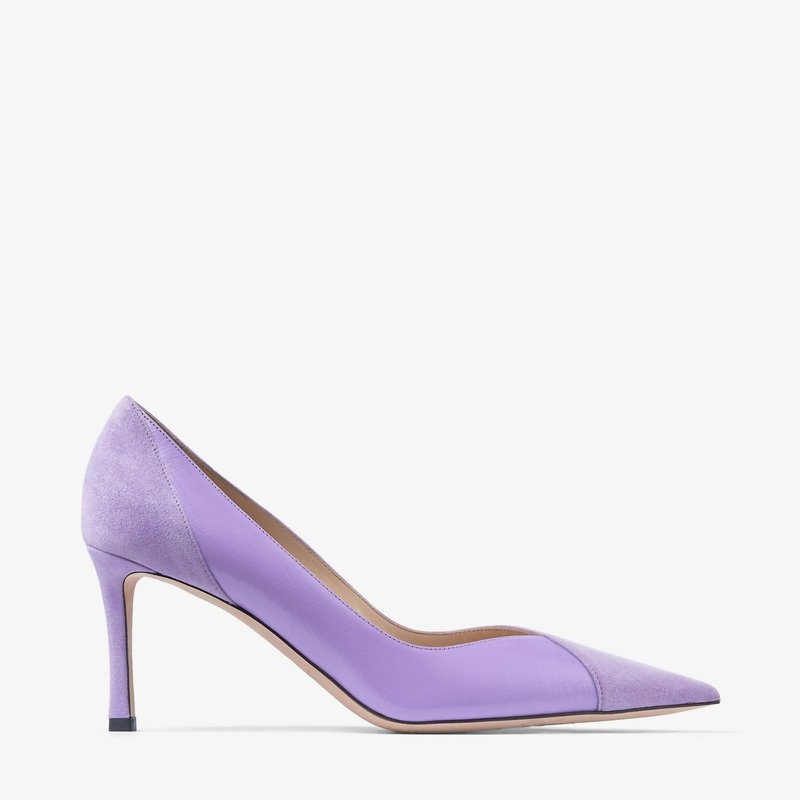 Shop Jimmy Choo Mixed Leather Pumps In Wisteria In Purple