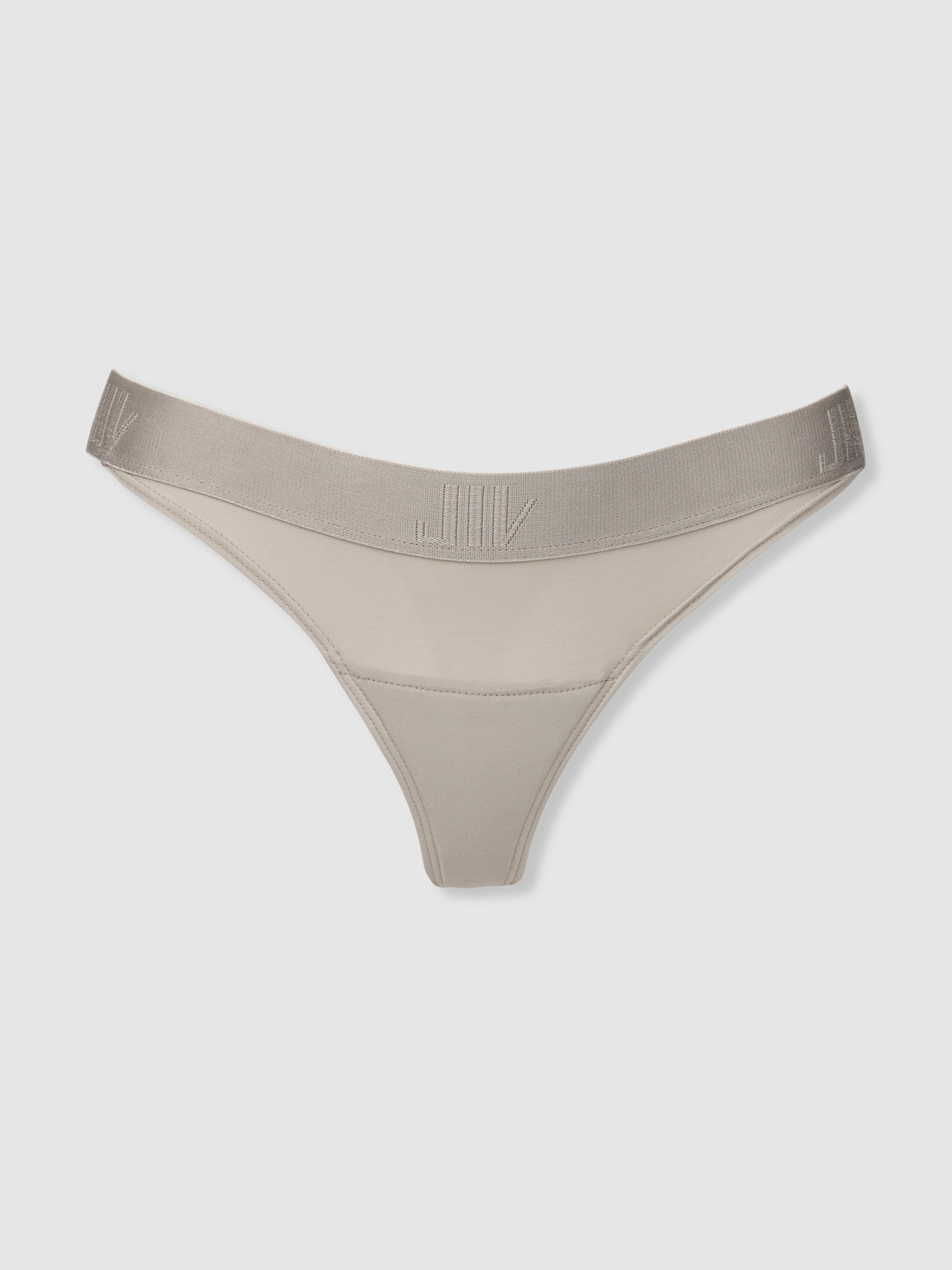 Jiv Athletics Cameltoe Proof Low Rise Thong In Grey
