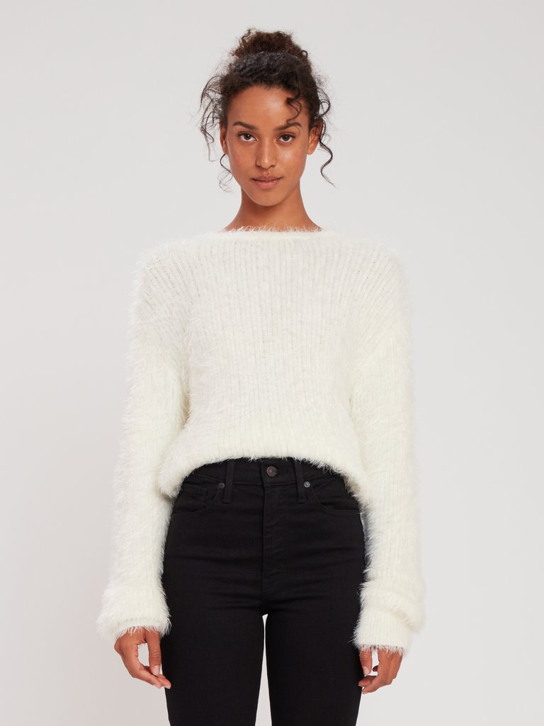 Embellished Rib Sweater - Ivory
