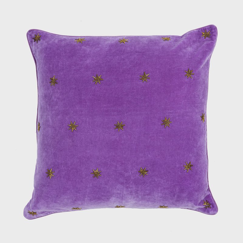 Joanna Buchanan Embroidered Star Pillow In Purple
