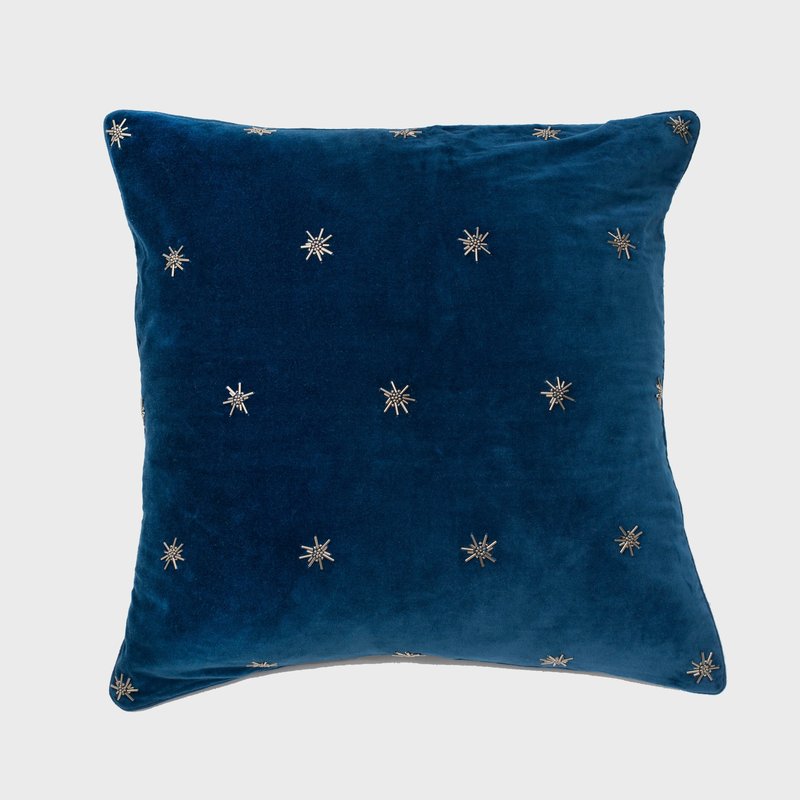 Joanna Buchanan Embroidered Star Pillow In Blue