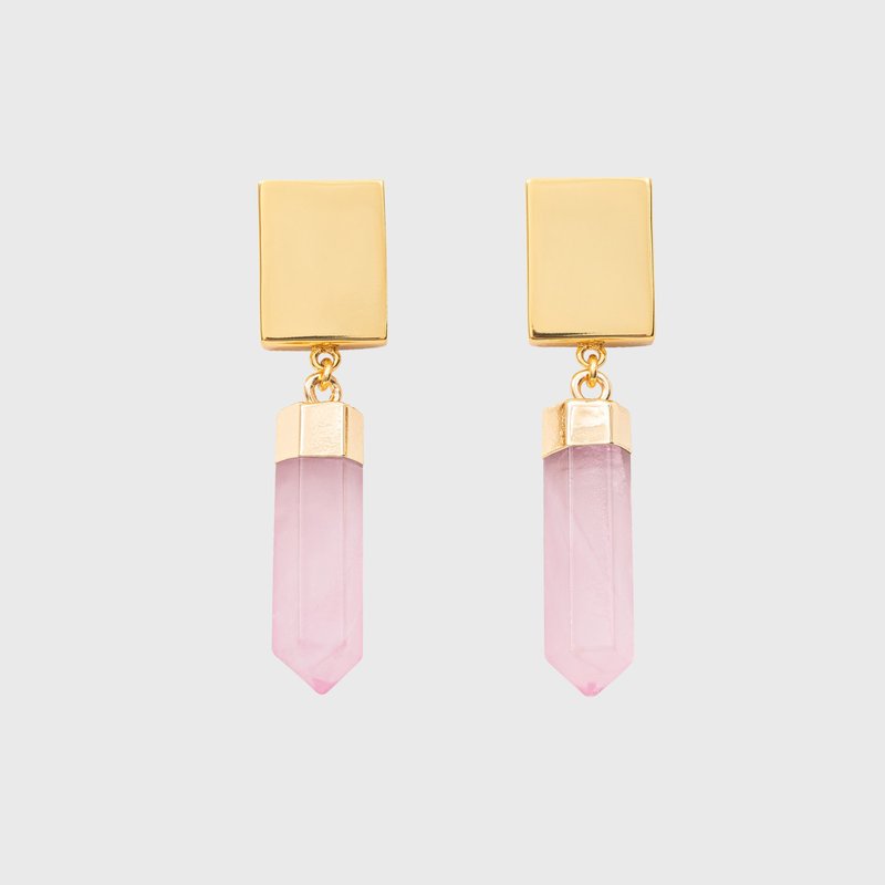 Joanna Buchanan Modern Quartz Earrings, Rose Quartz In Pink