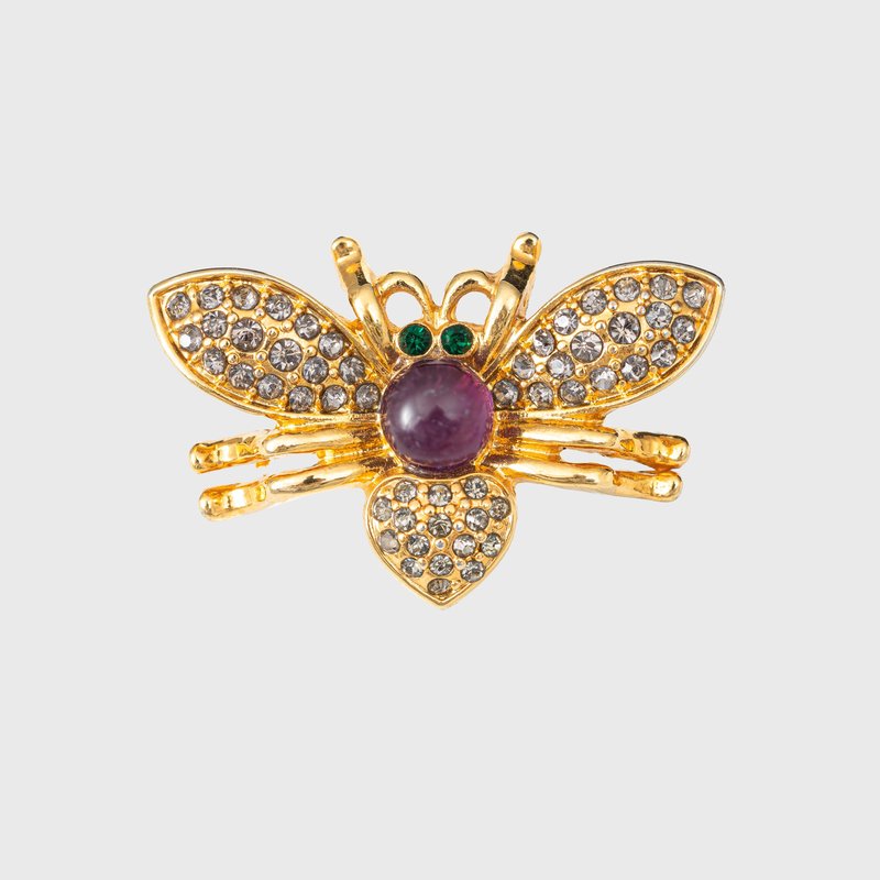 Joanna Buchanan Tiny Bug Ring, Amethyst In Gold