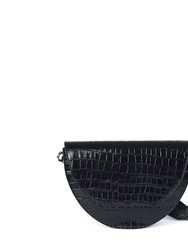 Lune Saddle Bag - Black Croco - Black Croco