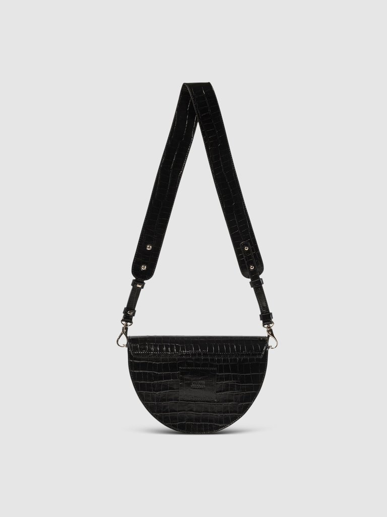 Lune Saddle Bag - Black Croco
