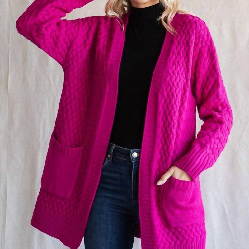 Shop Jodifl Textured Open Cardigan In Pink