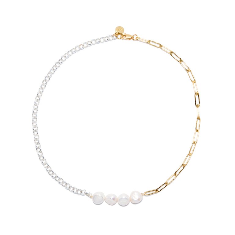Niko Necklace - Pearl /Gold